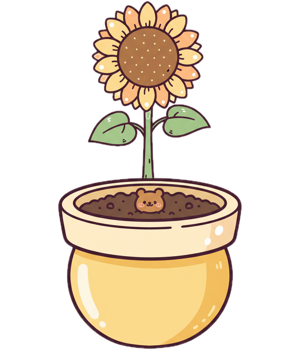 A hand-drawn potted plant from the Crumpet garden