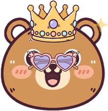 A Crumpet buddy dressed up in wardrobe items